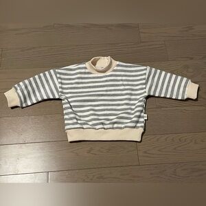 Cozy Striped Gray and Cream Kids Sweatshirt